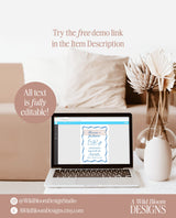 Wedding Invitation Template | Hand Drawn Illustrations | Funky Wedding Invite | Colorful Wedding Invite | Wavy Border | Editable Template H1