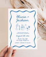 Wedding Invitation Template | Wavy Border Invite | Colorful Wedding Invite | Funky Whimsical Wedding Invitation | Hand Drawn Illustration H1