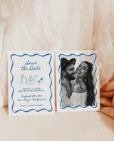 Save the Date Template | Wavy Hand Drawn Save the Date | Colorful Retro Save the Date | Photo Save the Dates | Editable Template, H1