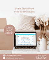 Bridesmaid Proposal Card Template | Will You Be My Bridesmaid | Colorful Bridesmaid Proposal | Wavy Border | Retro Proposal Cards H1