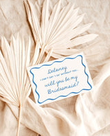 Bridesmaid Proposal Card Template | Will You Be My Bridesmaid | Colorful Bridesmaid Proposal | Wavy Border | Retro Proposal Cards H1