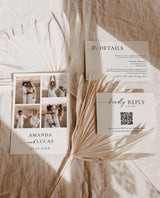 Minimalist Wedding Invitation Template | Modern Wedding Invite | Boho Wedding Invitation | Photo Wedding Invitation | Editable Template M9