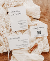 Minimalist Wedding Invitation Template | Modern Wedding Invite | Boho Wedding Invitation | Photo Wedding Invitation | Editable Template M9