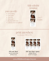 Photo Strip Save the Date | Photo Booth Save the Date | Minimalist Save the Date Template | Photo Save the Date Card | Editable Template, M9