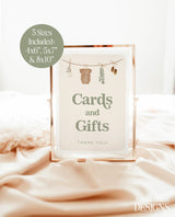 Cards and Gifts Sign Template | Baby Shower Cards and Gifts | Boy Baby Shower | Gender Neutral Sage Green Baby | Baby Shower Gift Sign | C5