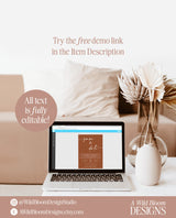 Terracotta Save the Date Template | Minimalist Save the Date Invite | Modern Save the Date | Boho Save the Date Cards | Editable Template M5