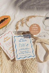 Save the Date Template | Wavy Hand Drawn Save the Date | Retro Save the Date | Modern Colorful Save the Date Cards | Editable Template, H1