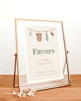 Baby Shower Favors Sign Template | Baby Shower Favors Sign | Boy Baby Shower | Gender Neutral Sage Green Baby | Baby Shower Favors Sign | C5
