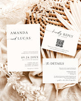 Minimalist Wedding Invitation Template | Modern Wedding Invite | Boho Wedding Invitation | Photo Wedding Invitation | Editable Template M9