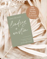 Blue Save the Dates | Modern Minimalist Wedding Save the Date | Dusty Blue Save the Dates | Hand Drawn Handwritten | Editable Template M0