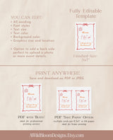 Bridesmaid Proposal Card Template | Will You Be My Bridesmaid | Bridesmaid Card | Wavy Border | Modern Retro | Ribbon Bridesmaid Proposal H1