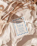 Wedding Invitation Template | Hand Drawn Illustrations | Funky Wedding Invite | Colorful Wedding Invite | Wavy Border | Editable Template H1