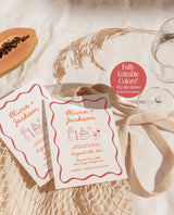 Wedding Invitation Template | Wavy Border Invite | Colorful Wedding Invite | Funky Whimsical Wedding Invitation | Hand Drawn Illustration H1