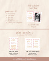 Save the Date Template | Wavy Hand Drawn Save the Date | Colorful Retro Save the Date | Photo Save the Dates | Editable Template, H1