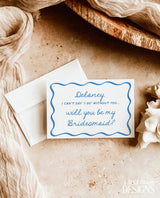 Bridesmaid Proposal Card Template | Will You Be My Bridesmaid | Colorful Bridesmaid Proposal | Wavy Border | Retro Proposal Cards H1