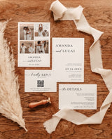 Minimalist Wedding Invitation Template | Modern Wedding Invite | Boho Wedding Invitation | Photo Wedding Invitation | Editable Template M9