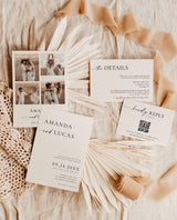 Minimalist Wedding Invitation Template | Modern Wedding Invite | Boho Wedding Invitation | Photo Wedding Invitation | Editable Template M9