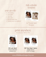 Minimalist Save the Date Template | Photo Save the Date Invite | Simple Save the Date | Boho Save the Date Cards | Editable Template | M9