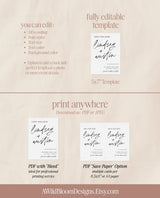 Minimalist Save the Date Template | Simple Save the Date Invite | Handwritten Hand Drawn | Boho Save the Date Cards | Editable Template | M0