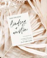 Minimalist Save the Date Template | Simple Save the Date Invite | Handwritten Hand Drawn | Boho Save the Date Cards | Editable Template | M0