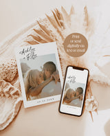 Sage Green Wedding Invitation | Modern Minimalist Wedding Invitation Template | Olive Green Wedding Invite | Photo Wedding Invitation | M0