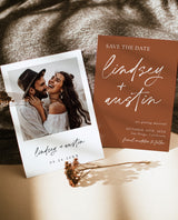 Photo Save the Date Invitation | Modern Terracotta Save the Date | Minimalist Save the Date | Boho Save the Date Card | Editable Template M0