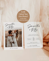 Minimalist Wedding Invitation Template | Editable Minimalist Wedding Invite | Modern Wedding Invite | Photo Wedding Invitation | M0
