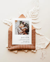 Welcome Baby Birth Announcement Photo Card | Minimalist Modern Newborn