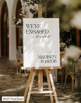 We're Engaged Welcome Sign | Modern Minimalist Theme