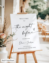 The Night Before Rehearsal Dinner Welcome Sign