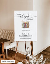 A New Chapter Begins Baby Shower Welcome Sign | Gender Neutral - detail view