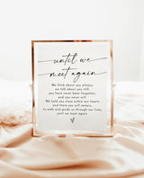 In Loving Memory Sign, Minimalist Wedding Memorial Sign, Until We Meet Again, Forever in Our Hearts,