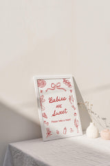 Babies Are Sweet Sign 8x10 | Red Bow Baby Shower