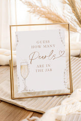Guess How Many Kisses Bridal Shower Sign | Pearls and Prosecco