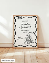 Champagne Engagement Party Welcome Sign | Modern Wedding Handwritten Calligraphy Theme