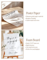 They're Engaged Welcome Sign | Minimalist Modern Theme