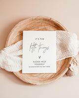 Wedding Basket Favor | It's The Little Things Toiletries Bathroom Sign