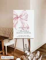 Pink Bow Bridal Shower Welcome Sign | Coquette Theme