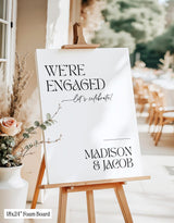 We're Engaged Welcome Sign | Modern Minimalist Theme