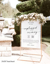 Unplugged Ceremony Wedding Sign | Modern Minimalist Elegant