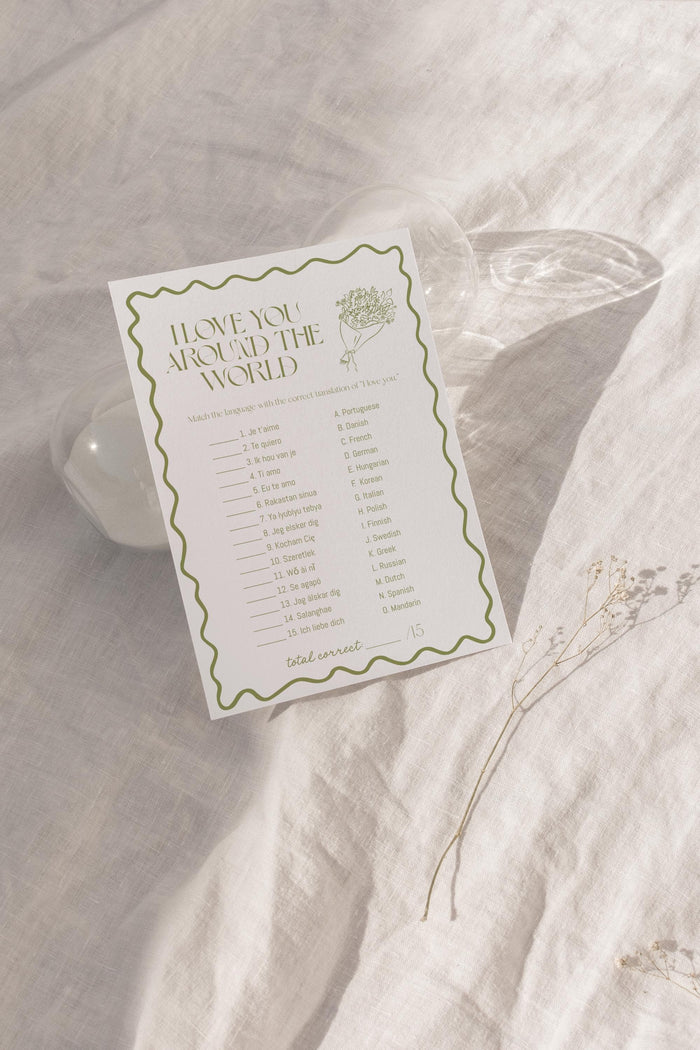 I Love You Around the World Game | Fresh Off the Market Bridal Shower
