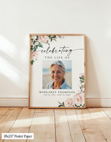 Floral Funeral Memorial Sign | Celebration of Life | In Loving Memory
