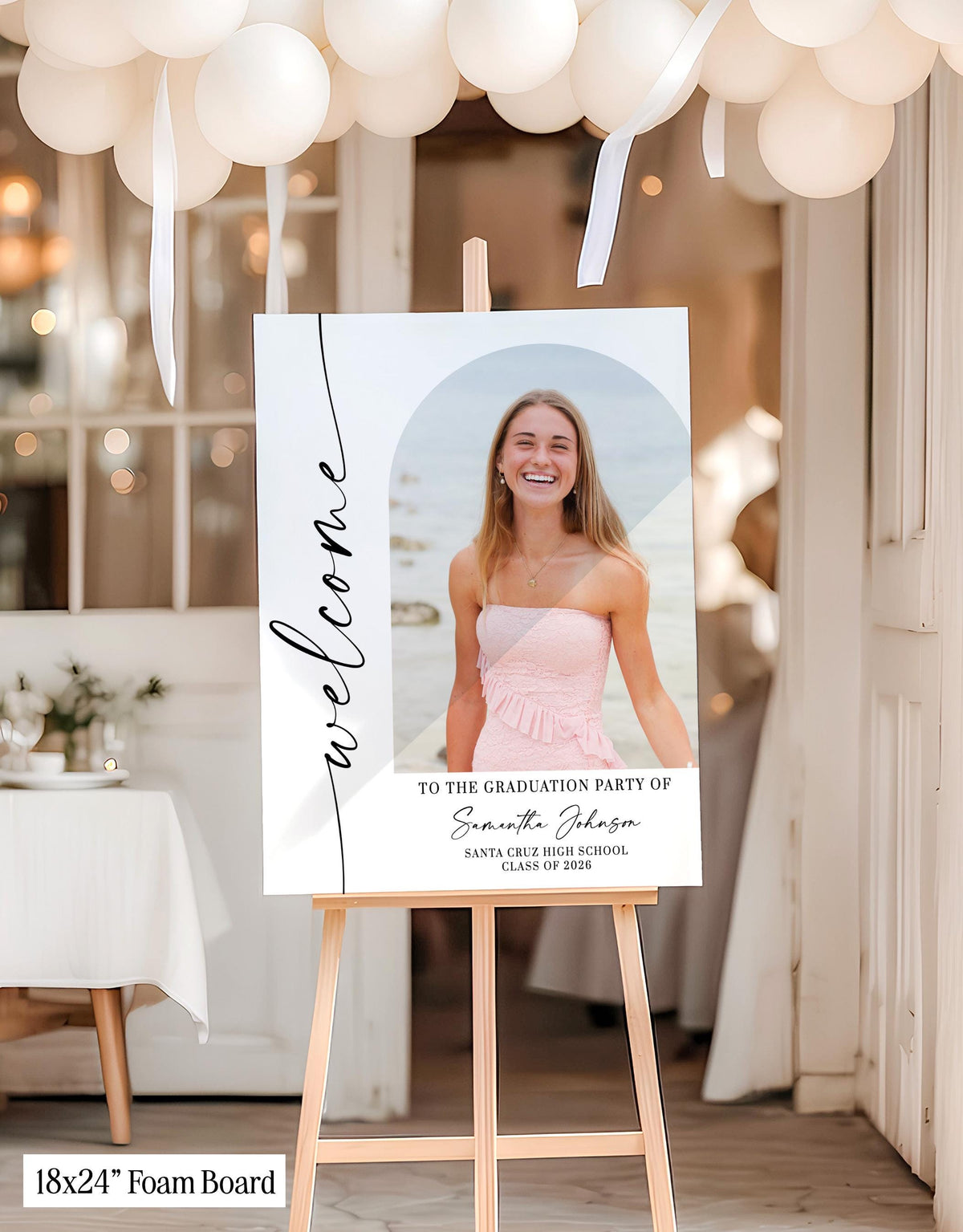 Personalized Photo Graduation Welcome Sign