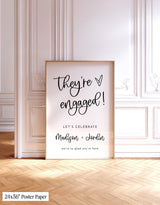 They're Engaged Party Sign | Modern Minimalist Theme