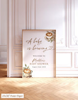 A Baby is Brewing Shower Welcome Sign | Espresso Coffee Theme - alternate view