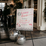 Last Disco Bachelorette Weekend Welcome Sign | Retro Disco Cowgirl Theme
