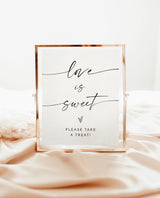 Love is Sweet Please Take a Treat Sign | Wedding Modern Minimalist Dessert