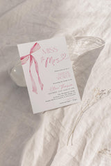 Miss to Mrs Bridal Shower Invitation | Pink Bow