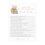 Bridal Trivia Game | Wildflower Books How Well