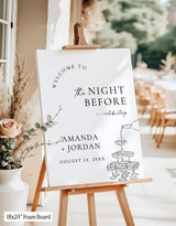 Champagne Tower Rehearsal Dinner Welcome Sign | The Night Before